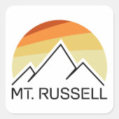 Mount Russell California Retro Vierkante Sticker (Voorkant)