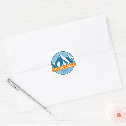 Mount Russell California Stars Moon Vierkante Sticker (Envelop)