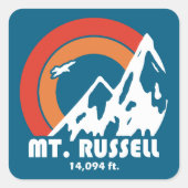 Mount Russell California Sun Eagle Vierkante Sticker (Voorkant)