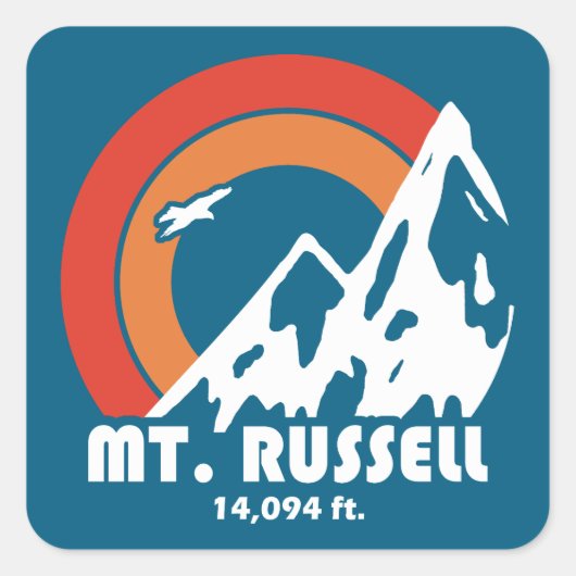 Mount Russell California Sun Eagle Vierkante Sticker (Voorkant)