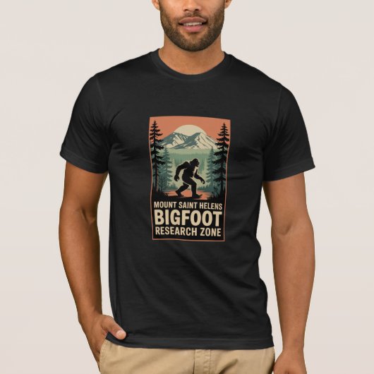 Mount Saint Helens Bigfoot Onderzoeks Zone T-shirt (Voorkant)