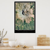 Mount Saint Helens National Monument Satellite Map Poster (Keuken)