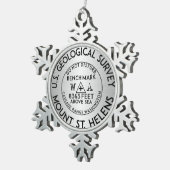 Mount Saint Helens Washington Bench Mark Benchmark Tin Sneeuwvlok Ornament (Rechts)