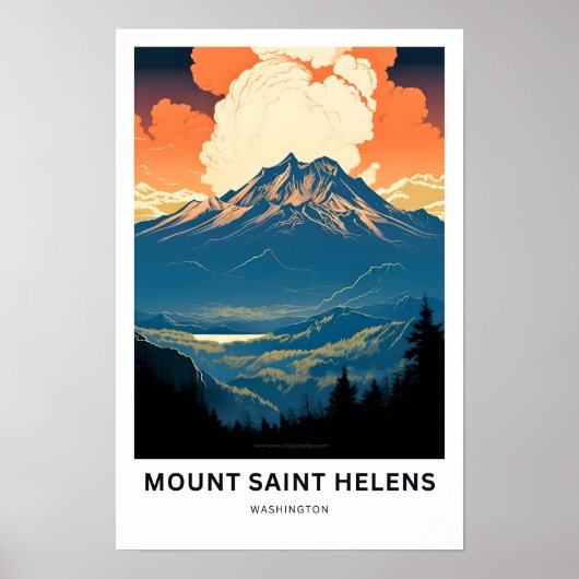 Mount Saint Helens Washington Reisprint Poster (Voorkant)