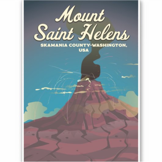 Mount Saint Helens Washington USA Sticker (Voorkant)