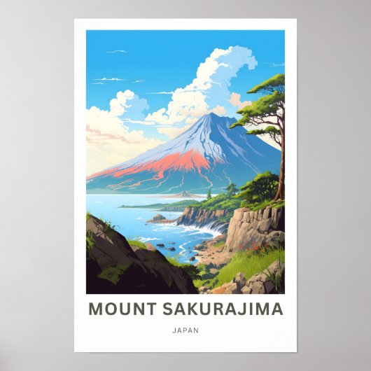 Mount Sakurajima Japan Reisprint Poster (Voorkant)