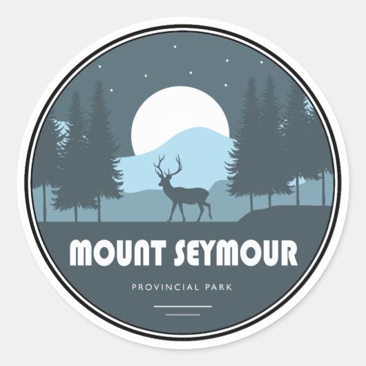 Mount Seymour Provincial Park Deer Ronde Sticker (Voorkant)