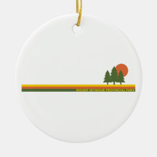 Mount Seymour Provincial Park Dennenbomen Zon Keramisch Ornament