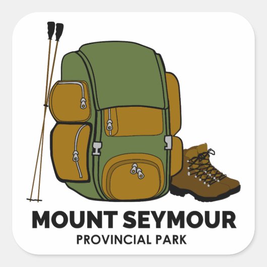 Mount Seymour Provincial Park-rugzaktocht Vierkante Sticker (Voorkant)