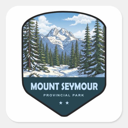 Mount Seymour Provincial Park Schild Vierkante Sticker (Voorkant)