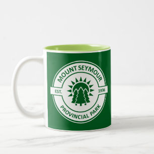 Mount Seymour Provincial Park Zon Bomen Tweekleurige Koffiemok