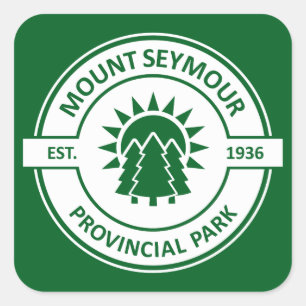 Mount Seymour Provincial Park Zon Bomen Vierkante Sticker