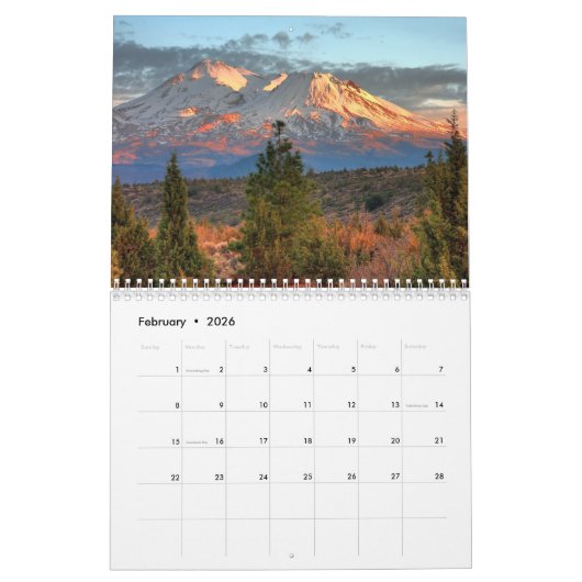 MOUNT SHASTA CALENDAR KALENDER (Feb 2026)