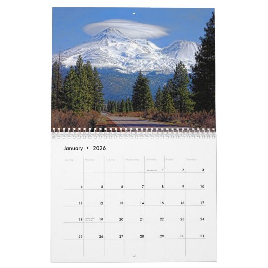 MOUNT SHASTA CALENDAR KALENDER (Jan 2026)