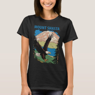 Mount Shasta California Adelaar Retro Reizen T-shirt