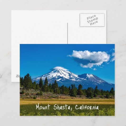 Mount Shasta California Briefkaart (Voorkant / Achterkant)