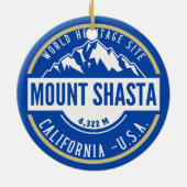 Mount Shasta California Mountain Landscape Keramisch Ornament (Achterkant)