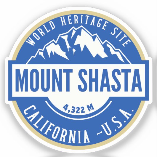 Mount Shasta California Mountain Landscape Sticker (Voorkant)