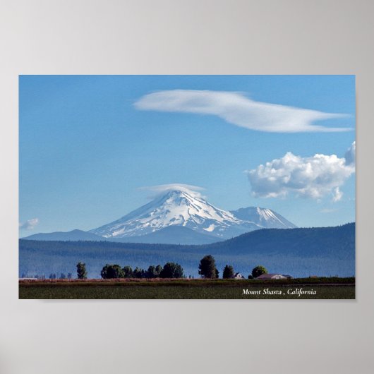Mount Shasta California Mountains Volcano Poster (Voorkant)