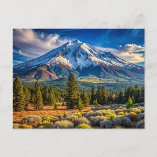 Mount Shasta California Natuur Briefkaart (Voorkant)