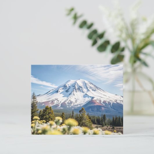 Mount Shasta California Snow Top Briefkaart (Staand voorkant)