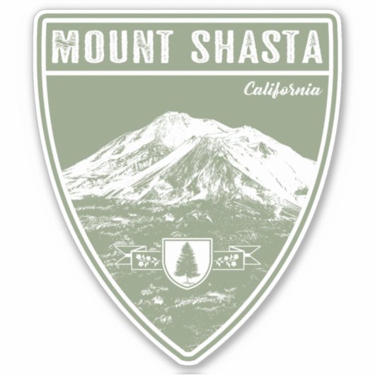 Mount Shasta California Sticker (Voorkant)