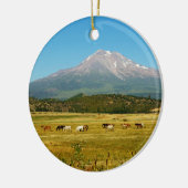 Mount Shasta Horse Herd Keramisch Ornament (Links)