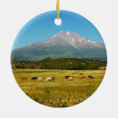 Mount Shasta Horse Herd Keramisch Ornament (Achterkant)