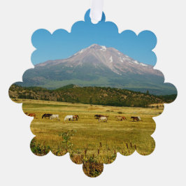 Mount Shasta Horse Herd Ornament Kaart