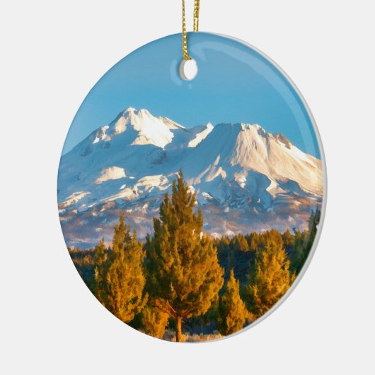 MOUNT SHASTA KERAMISCH ORNAMENT (Links)