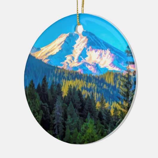 MOUNT SHASTA KERAMISCH ORNAMENT (Links)