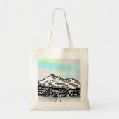 Mount Shasta landschapsillustratie Tote Bag (Voorkant)