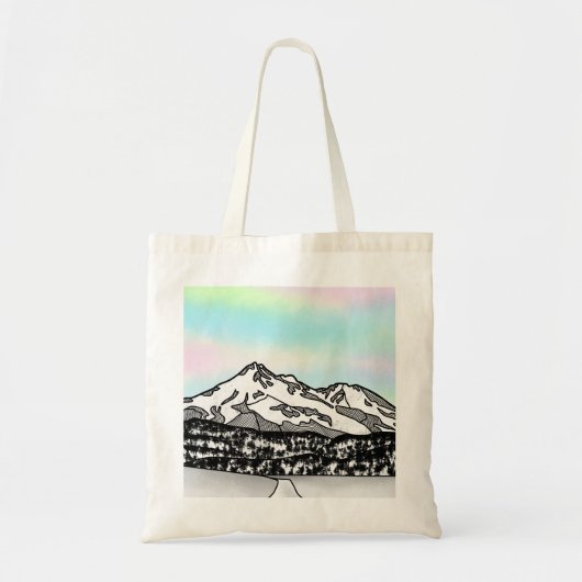 Mount Shasta landschapsillustratie Tote Bag (Voorkant)