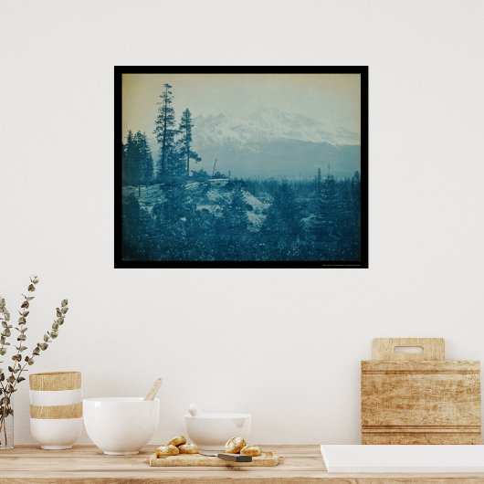 Mount Shasta Panorama 1899 Poster (Keuken)