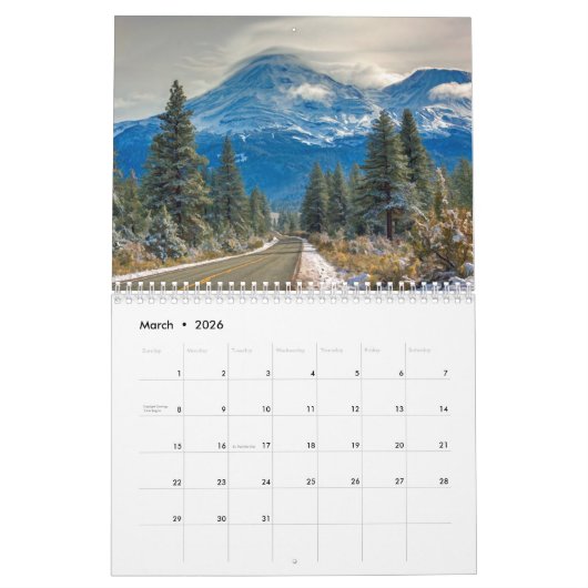 MOUNT SHASTA-UITZICHTEN #4 CALENDAR KALENDER (Mar 2026)