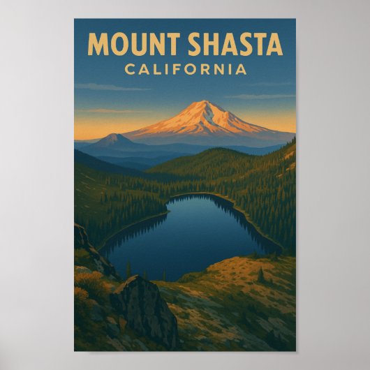 Mount Shasta Vintage Travel Poster - Noord-Cali (Voorkant)