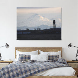 Mount Shasta Zonsondergang in de Sneeuw 1 Canvas Afdruk