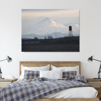 Mount Shasta Zonsondergang in de Sneeuw 1 Canvas Afdruk