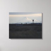 Mount Shasta Zonsondergang in de Sneeuw 2 Canvas Afdruk (Voorkant)