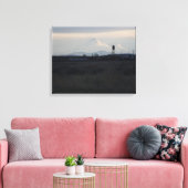 Mount Shasta Zonsondergang in de Sneeuw 2 Canvas Afdruk (Insitu (Woonkamer))
