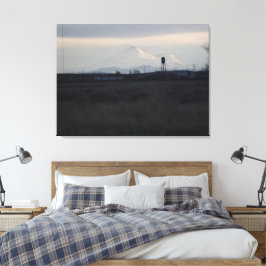 Mount Shasta Zonsondergang in de Sneeuw 2 Canvas Afdruk