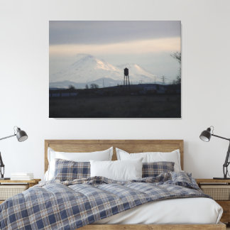 Mount Shasta Zonsondergang in de Sneeuw 3 Canvas Afdruk