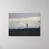 Mount Shasta Zonsondergang in de Sneeuw 3 Canvas Afdruk (Voorkant)