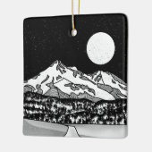 Mount Shasta Zwart-wit Keramisch Ornament (Links)