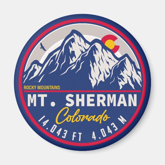 Mount Sherman Colorado - 14 ers viertienerwandelen Magneet (Voorkant)