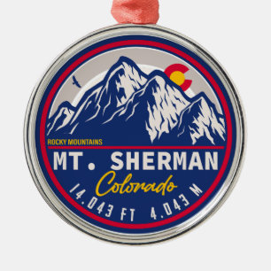 Mount Sherman Colorado - 14 ers viertienerwandelen Metalen Ornament