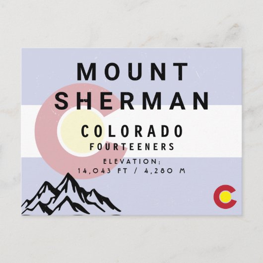 Mount Sherman Colorado 14ers  Mountain Briefkaart (Voorkant)