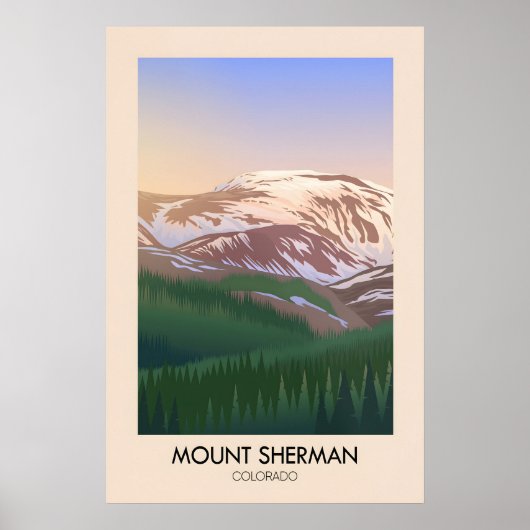 Mount Sherman Colorado USA Reisposter Poster (Voorkant)
