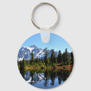 Mount Shuksan op een zonnige dag Sleutelhanger