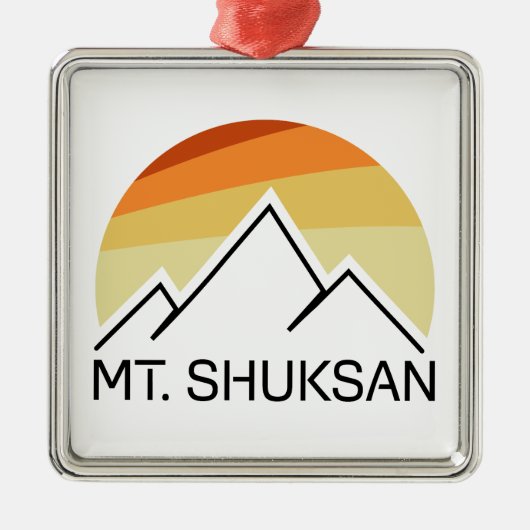 Mount Shuksan Washington Retro Metalen Ornament (Voorkant)